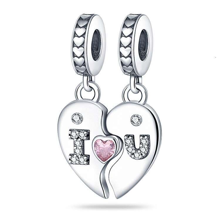 New 925 Sterling Silver Charm Heart shaped love pendant Fit Charms Silver 925 Original Bracelet DIY Jewelry Making For women Gifts