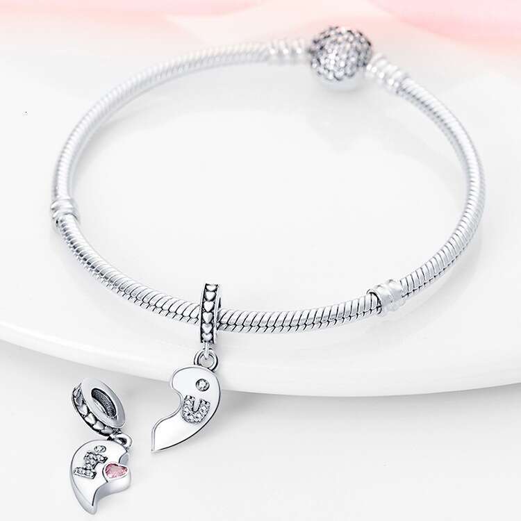 New 925 Sterling Silver Charm Heart shaped love pendant Fit Charms Silver 925 Original Bracelet DIY Jewelry Making For women Gifts