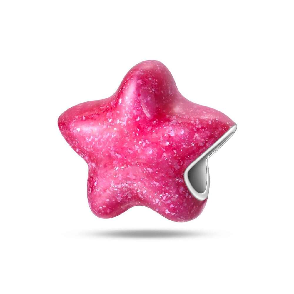 New 925 Sterling Silver Charm pink Star Beads Fit Charms Silver 925 Original Bracelet DIY Jewelry Making For women Gifts