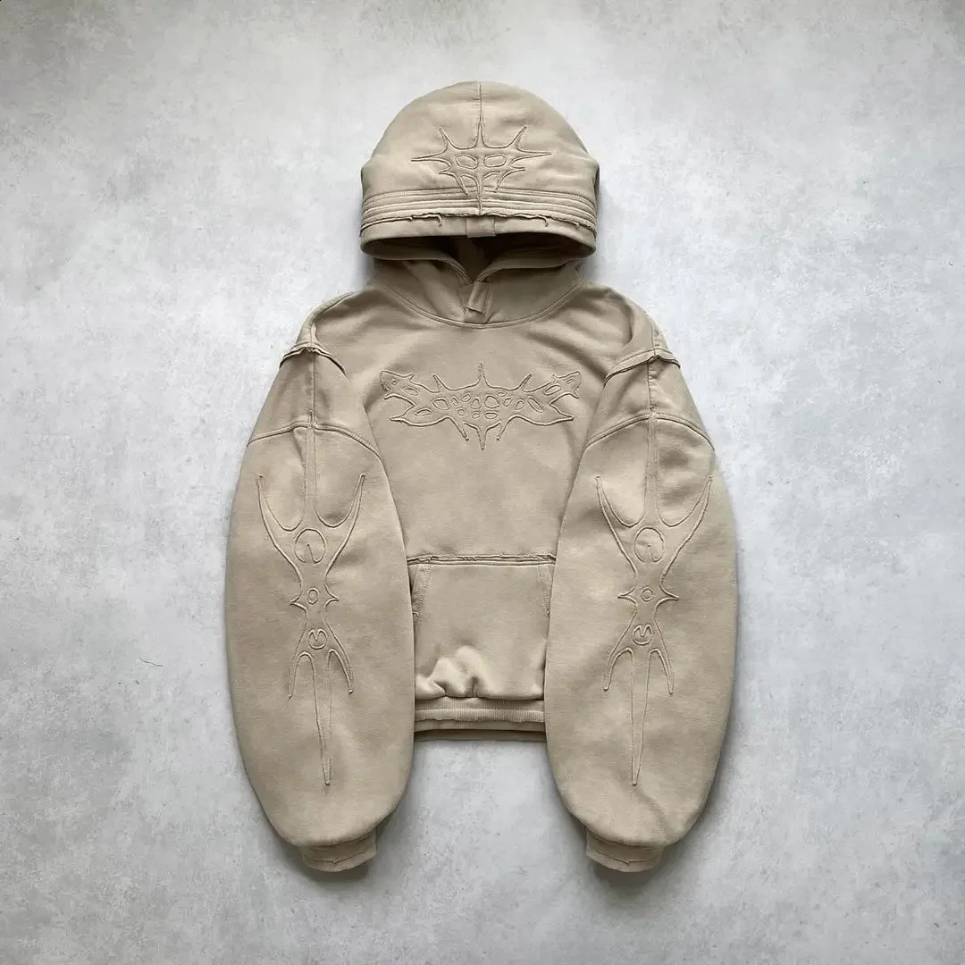 American camouflage hoodies for men and women in trendy spring autumn with old street n workwear jackets Y2K 240911