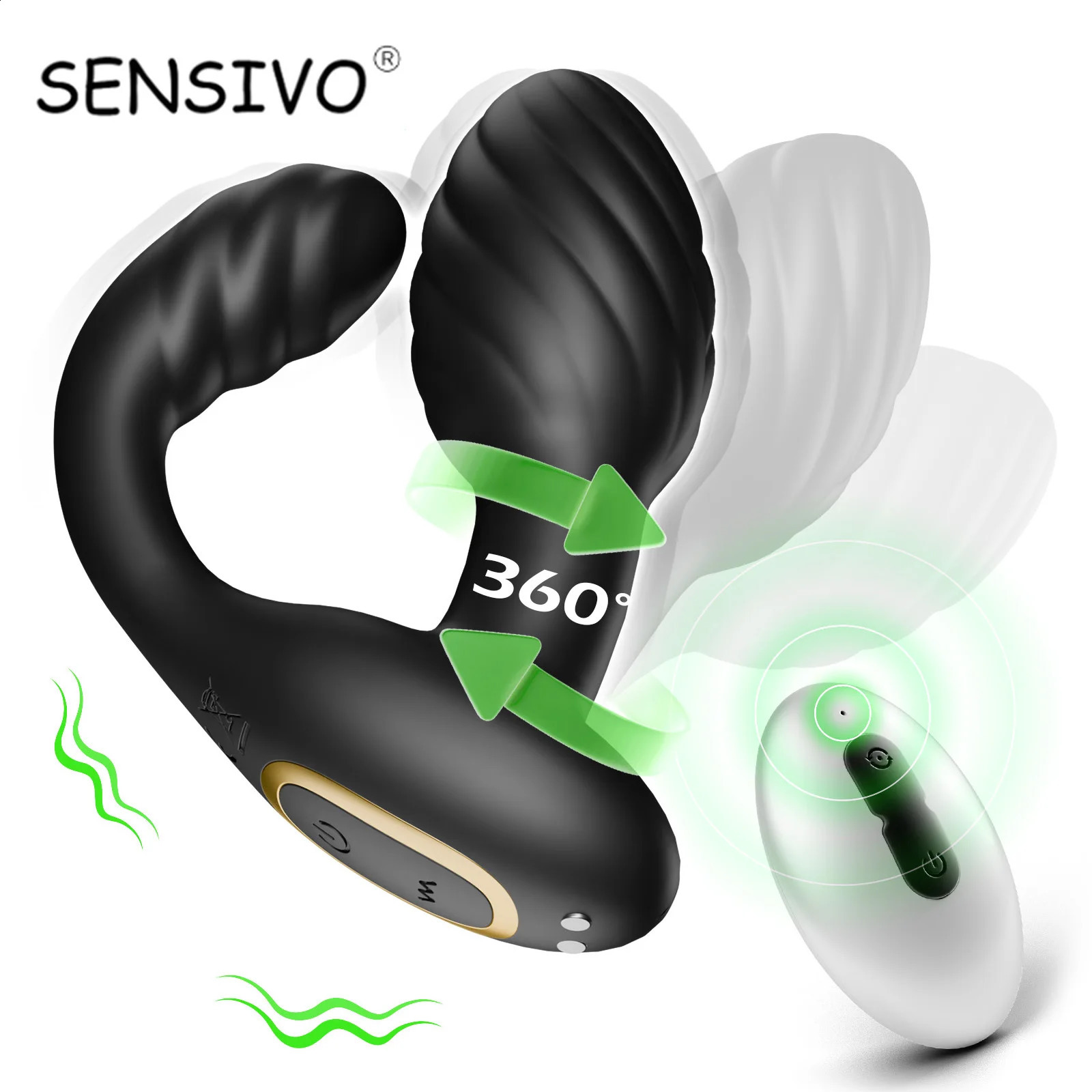 SENSIVO 360 Rotating Anal Plug Wireless Vibrator Hip Twisting Masturbator Male Prostate Massager Adult Couple Sex Toy 240914