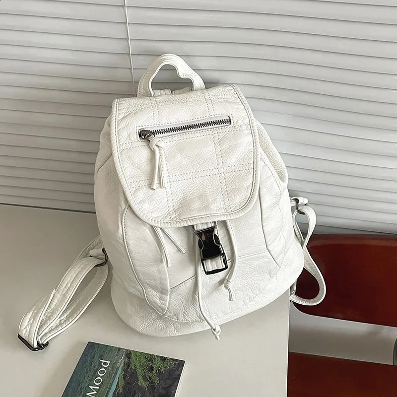 style tie All match Simple Backpack Korean Large Capacity Go Out Travel Backpack College Student Class Backpack 240912