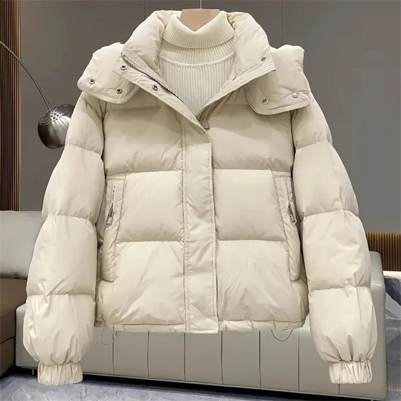 Women Parkas 2024 Korean Winter Jacket Casual Loose Down Coat Oversize Hooded Warm Soft Cotton Puffer Snow Wear Jackets 240914