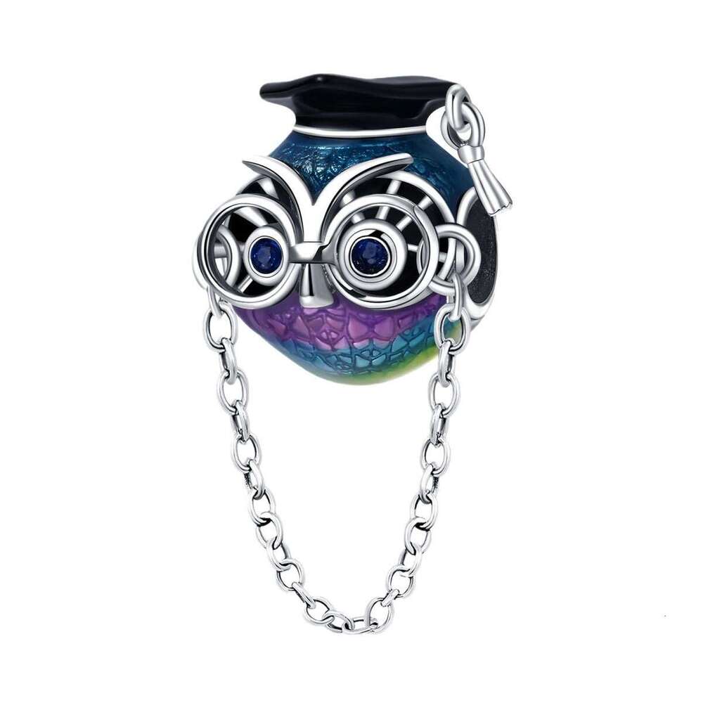 New 925 Sterling Silver Charm Graduation Season Series - Colorful Doctor Owl Beads Fit Charms Silver 925 Original Bracelet DIY Jewelry Making For wome