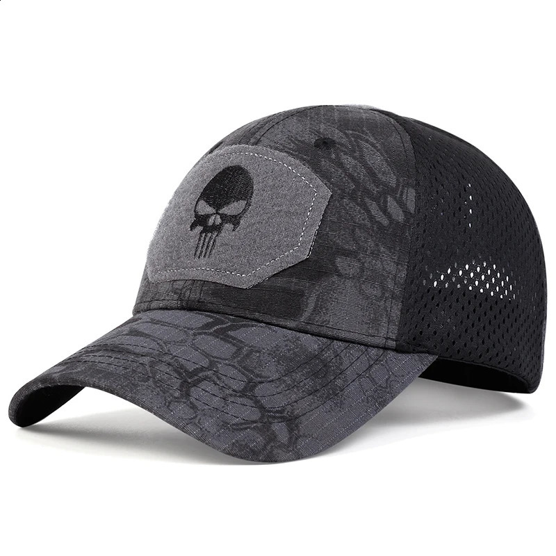 Unisex Skull Embroidery Lable Breathable Baseball Caps Spring and Autumn Outdoor Adjustable Casual Hat Sunscreen 240906