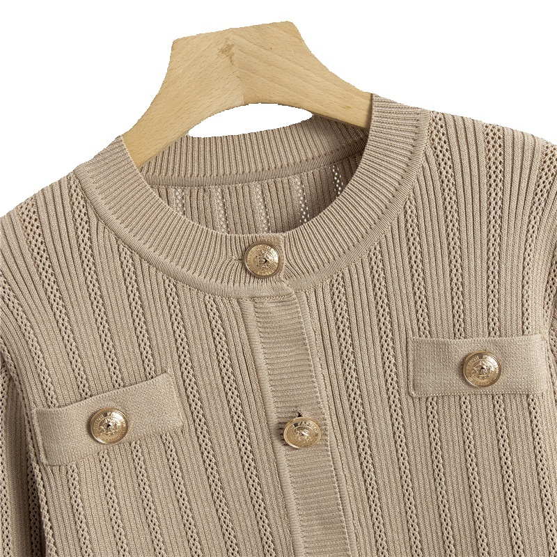 Korea Fashion Spring And Autumn Season Women's New Age Reducing Temperament Knitted Cardigan Midi Skirt 3 Piece Set