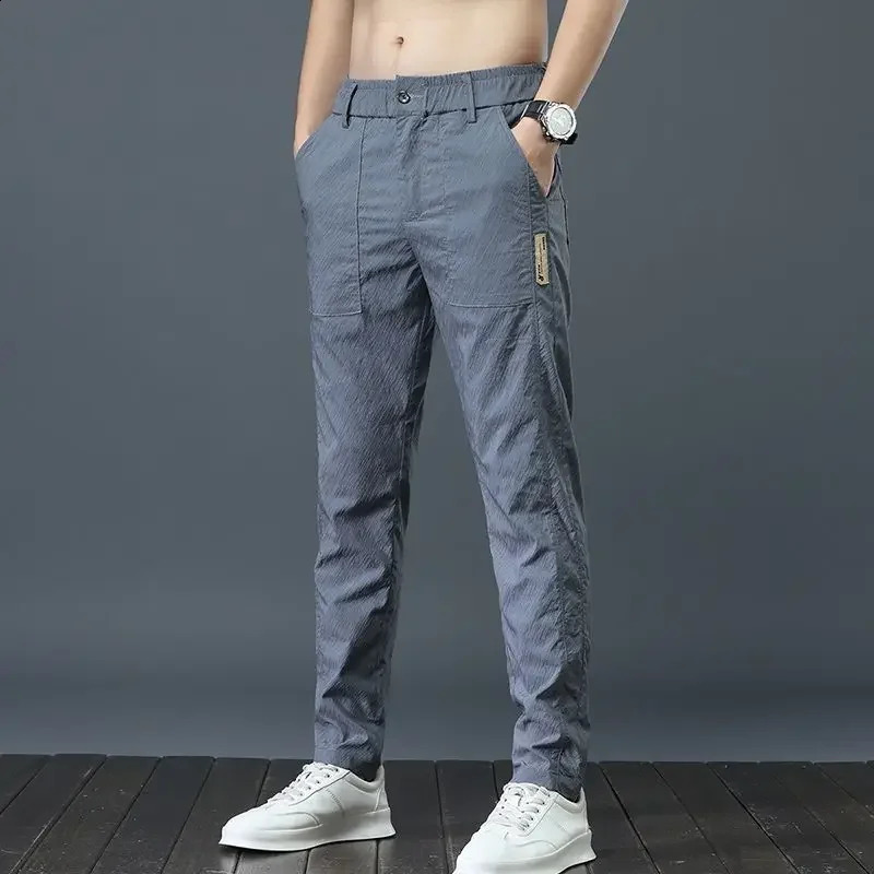 Summer Trousers for Men Long Thin Stylish Casual Pants Man Low Price Vintage Korean Style Fashion Big Size Y2k Sale 240911