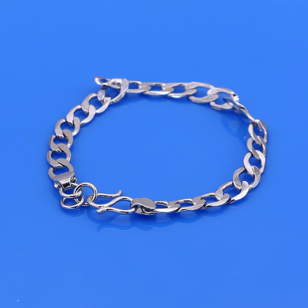 Personalized 925 silver chain charm whip bracelet original mens jewelry trendy gift style 240912