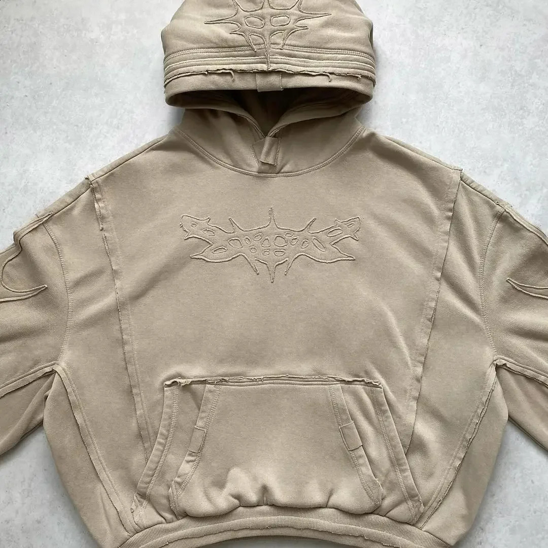 American camouflage hoodies for men and women in trendy spring autumn with old street n workwear jackets Y2K 240911