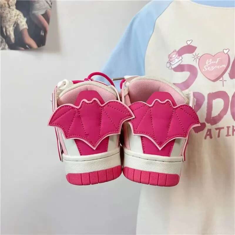 New Style Cute Women's Letter Versatile Kawaii Women Shoes Little Girl Pink Wear-resistant Sneakers