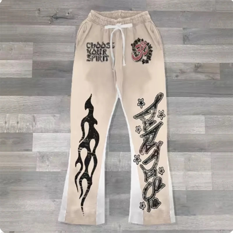 Y2k Pants Men Loose 3D Print Trousers Casual Sweatpants Mid Waist Sporty Female Clothes Streetwear Hip Hop Vintage Flared Pants 240911