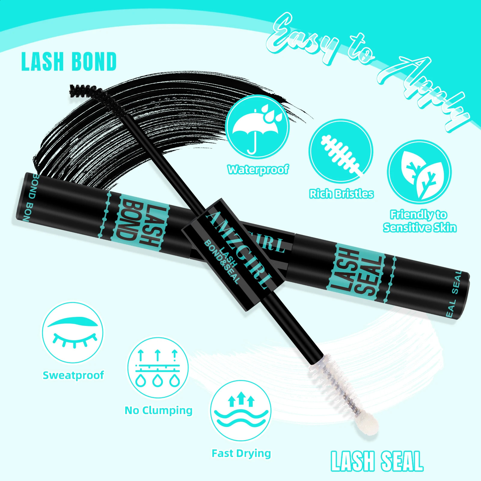 AMZGIRL LASH 320pcs DIY Eyelash Extension Kit Cluster Lashes 70D90D D Curl 8-16mm Waterproof Bond and Seal with Remover Tweezer 240914