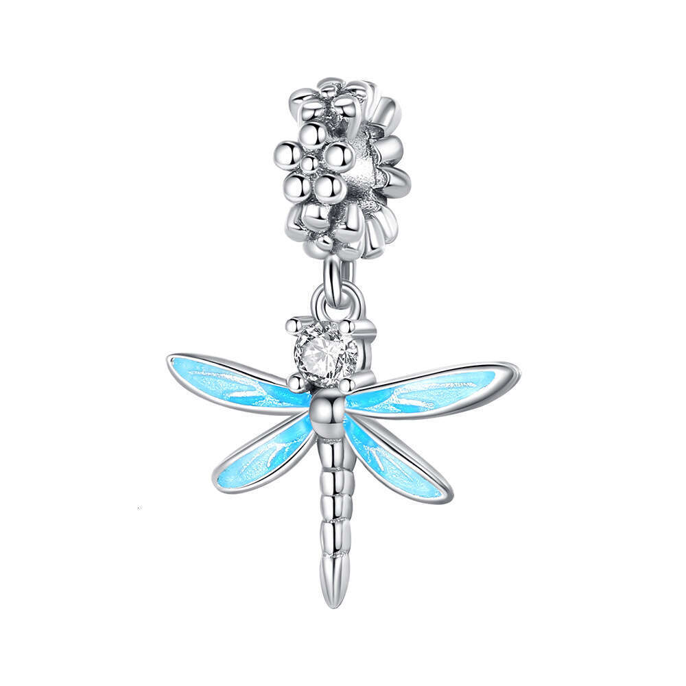 New 925 Sterling Silver Charm Blue Butterfly Swallow Dragonfly Pendant Fit Charms Silver 925 Original Bracelet DIY Jewelry Making For women Gifts