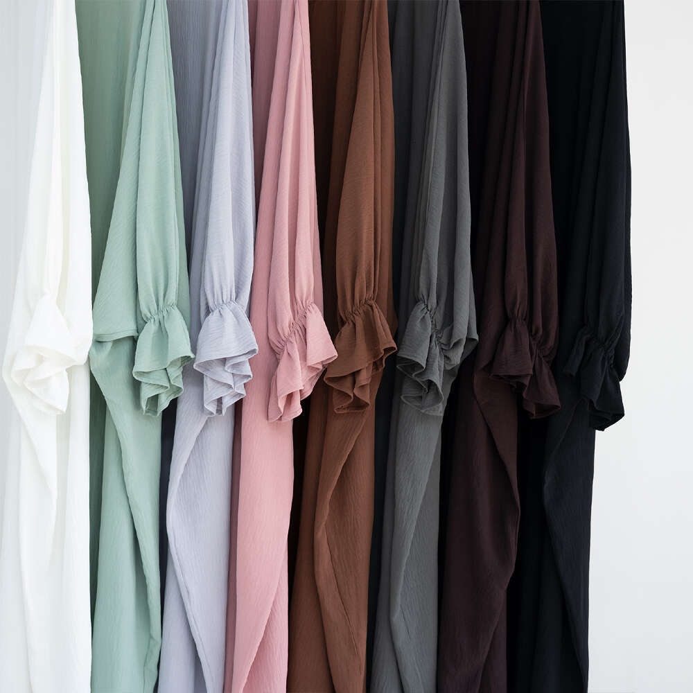 2 Piece Muslim Set Butterfly Sleeves Abaya With Rectangle Hijab Scarf Dubai Turkey Islamic Clothing Women Ramadan Eid Modesty