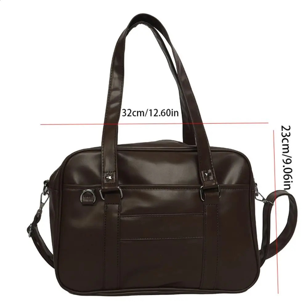 PU Leather JK Uniform Bag Retro Handbag Shoulder Itabag Large Capacity Crossbody Preppy Style 240914