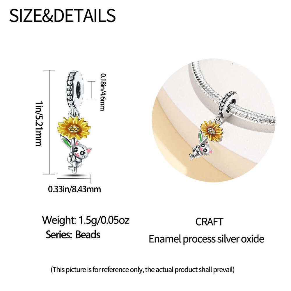 New 925 Sterling Silver Charm Cute Cat Pendant Fit Charms Silver 925 Original Bracelet DIY Jewelry Making For women Gifts