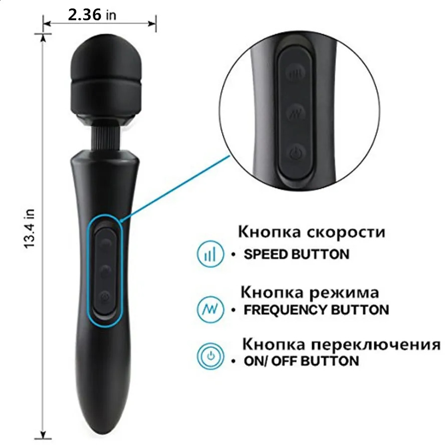 Body Massage Vagina Magic Wand Massager AV Vibrators Dildo Masturbator Product Clitoris Stimulator Adult Sex Toy Women Men Penis 240914