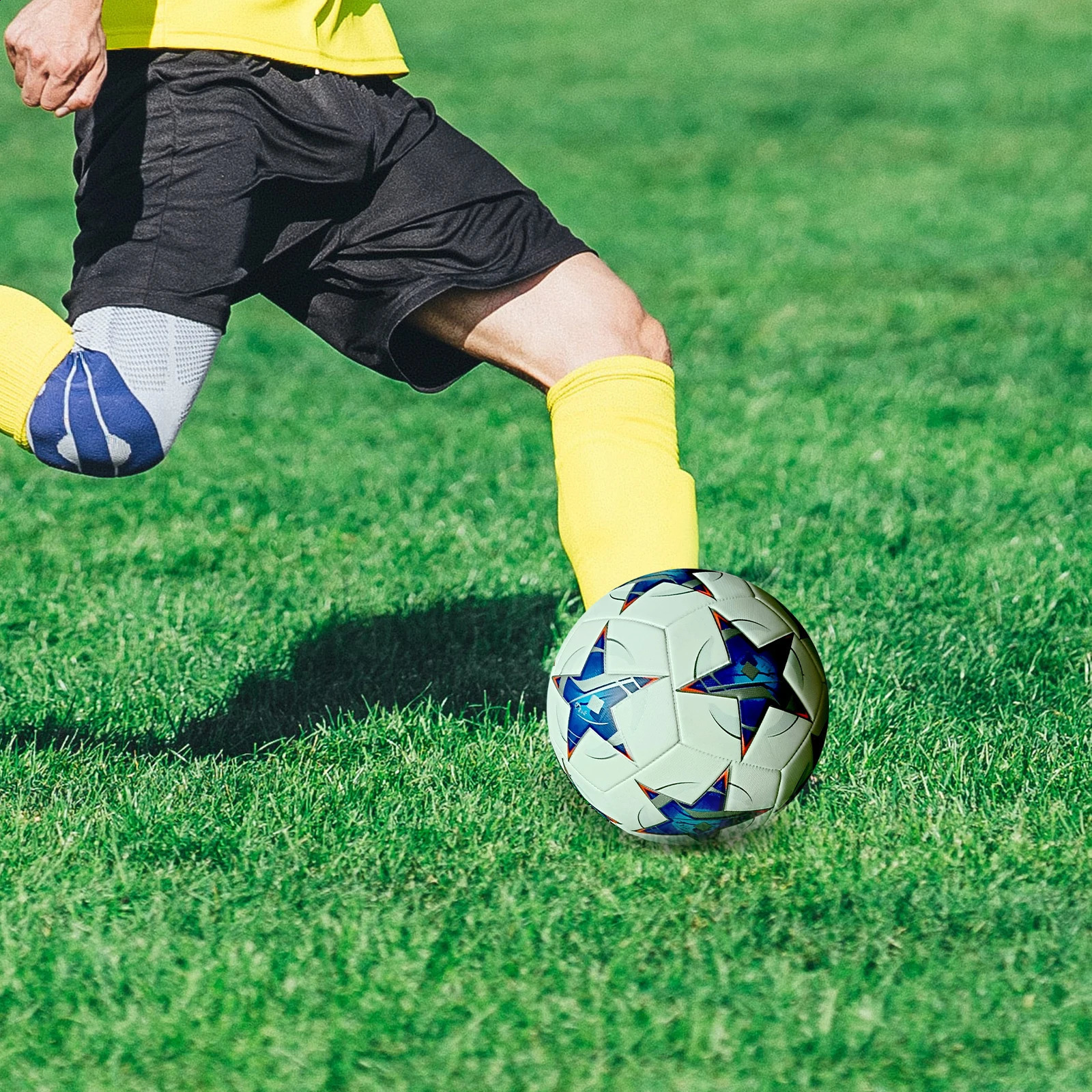 Soccer Ball Size 5 Creative Patterns Portable Durable PU Leather Official Match Ball Football for Club Game Competition Practice 240914