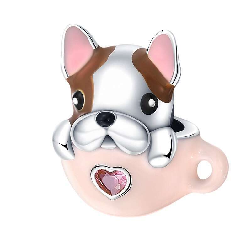 New 925 Sterling Silver Charm Cup Cute Dog Beads Fit Charms Silver 925 Original Bracelet DIY Jewelry Making For women Gifts