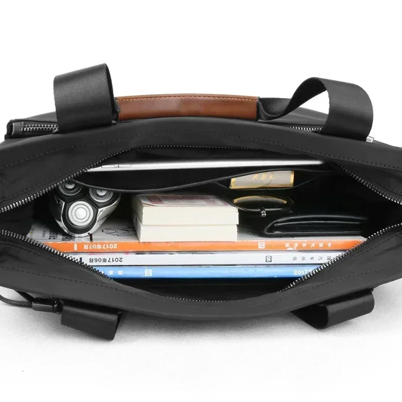 BJIAX New Men Horizontal Business Casual Handbag Nylon Oxford Cloth Canvas Crossbody Bag Briefcase