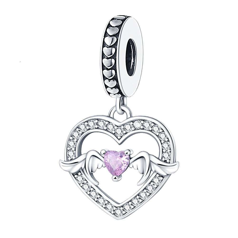New 925 Sterling Silver Charm Heart shaped wing pendant Fit Charms Silver 925 Original Bracelet DIY Jewelry Making For women Gifts