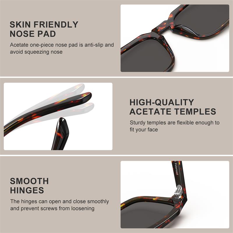 CARFIA Acetate Polarized Mens Sunglasses UV Protection Retro Fashion Cool Glasses for Driving Golf Fishing