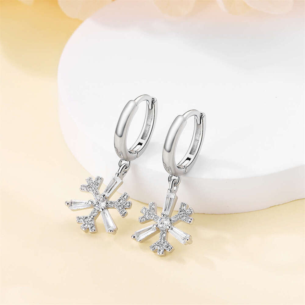 New Christmas Winter Romantic Snow Earrings For Women 925 sterling silver earring gifts