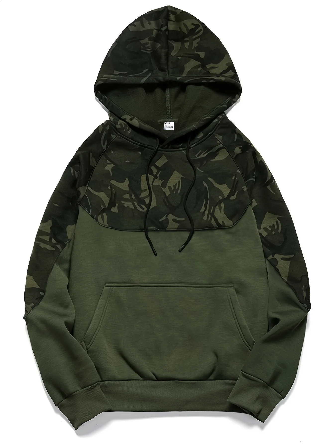 Camouflage Hoodie Cool Hoodies For Men Mens Casual Color Block n Hooded Sweatshirt With Kangaroo Pocket Streetwear W 240910