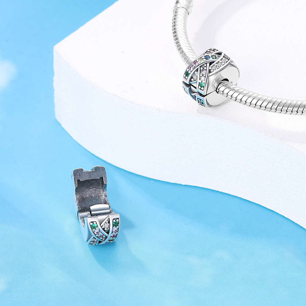 New 925 Sterling Silver Charm Safe colored stone butterfly buckle beads Fit Charms Silver 925 Original Bracelet DIY Jewelry Making For women Gifts
