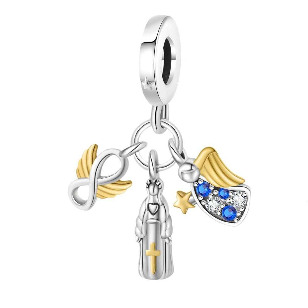 New 925 Sterling Silver Charm Religious Belief Series Angel pendant Fit Charms Silver 925 Original Bracelet DIY Jewelry Making For women Gifts