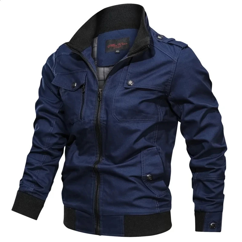 Mens Fashion Pilot Jacket Spring And Autumn Outdoor Casual Windbreaker Multifunctional Slim Mens Clothing 240911