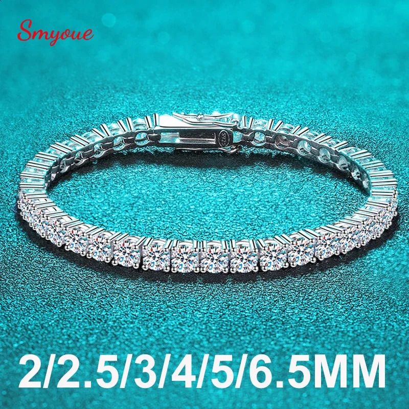 Smyoue 265mm genuine silica womens tennis bracelet Christmas gift platinum plated 100% 925 sterling silver wedding jewelry 240912