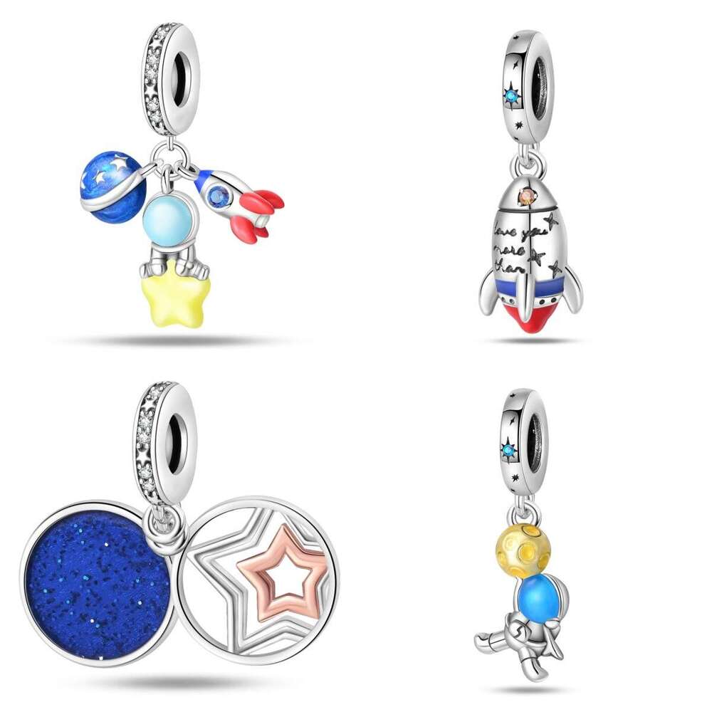 New 925 Sterling Silver Charm Space Travel Star Trajectory Tag beads Fit Charms Silver 925 Original Bracelet DIY Jewelry Making For women Gifts