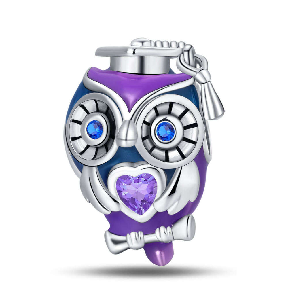 New 925 Sterling Silver Charm Graduation Season Series - Colorful Doctor Owl Beads Fit Charms Silver 925 Original Bracelet DIY Jewelry Making For wome