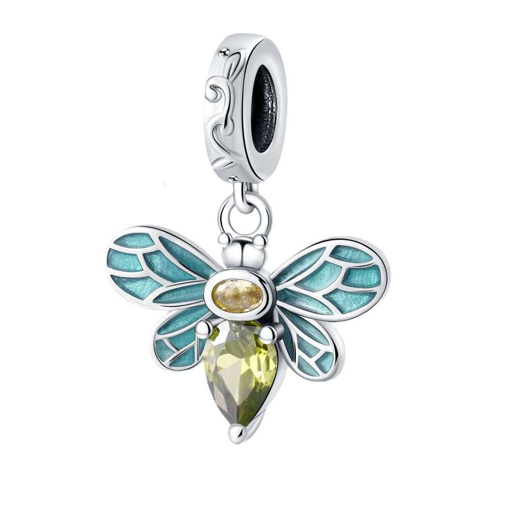New 925 Sterling Silver Charm Dragonfly Zircon Pendant Fit Charms Silver 925 Original Bracelet DIY Jewelry Making For women Gifts