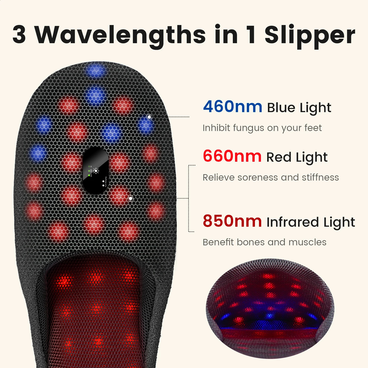 Infrared LED Light Rechargeable Red Therapy for Feet Device at Home 0nm 660nm 850nm with Pulse 240911