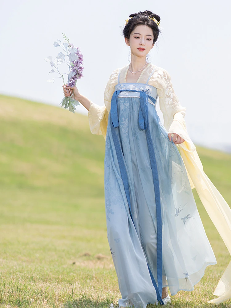 Elegant Hanfu Dress: Lady Tang Dynasty Qixiong Shanqun Set | Fresh and Modern Hanfu Attire for Women