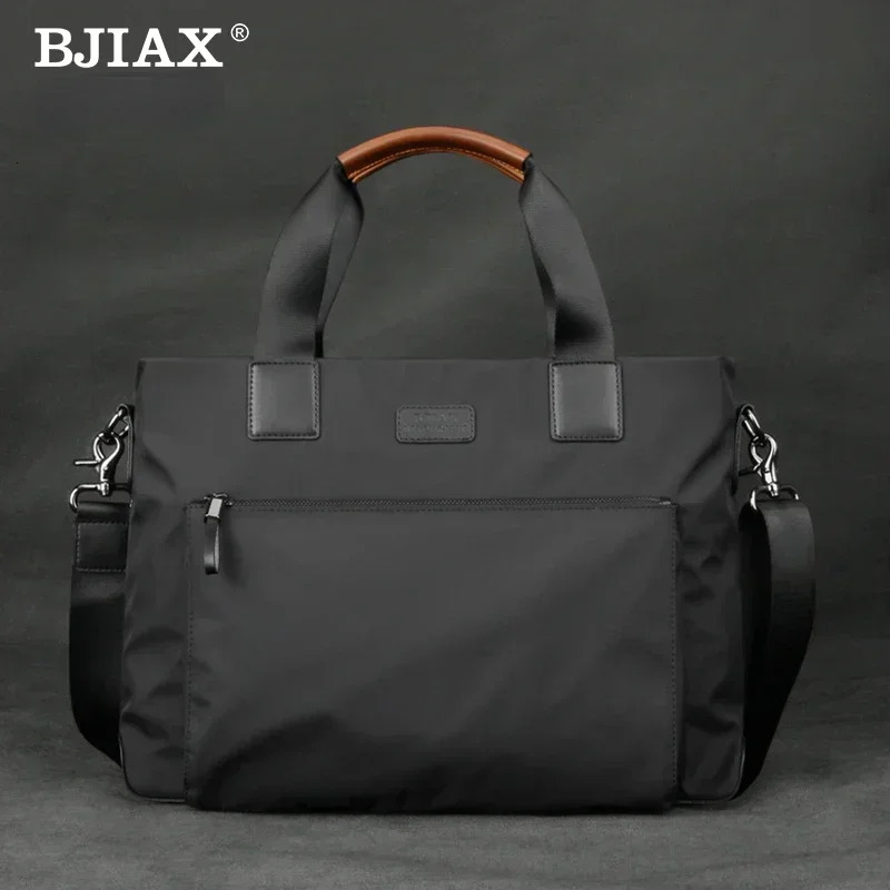 BJIAX New Men Horizontal Business Casual Handbag Nylon Oxford Cloth Canvas Crossbody Bag Briefcase