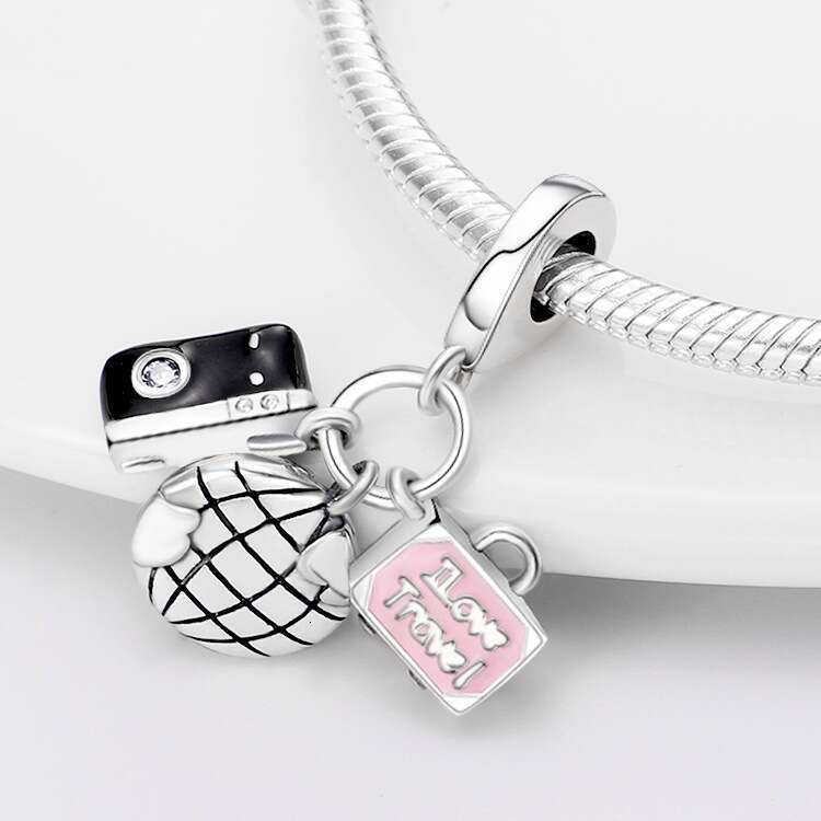 New 925 Sterling Silver Charm Colorful balloon travel and hobby pendant Fit Charms Silver 925 Original Bracelet DIY Jewelry Making For women Gifts
