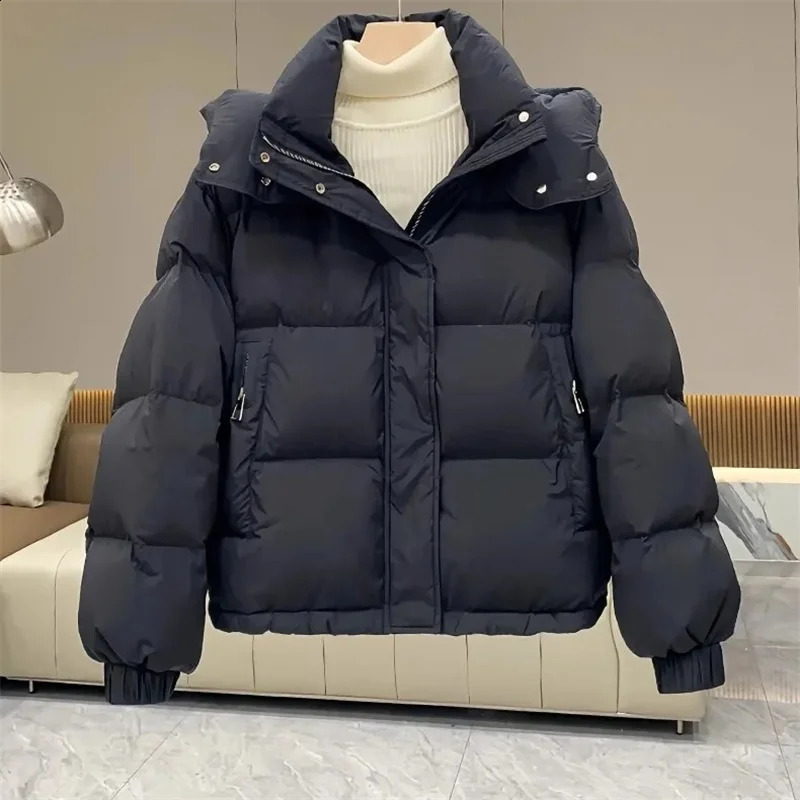 Women Parkas 2024 Korean Winter Jacket Casual Loose Down Coat Oversize Hooded Warm Soft Cotton Puffer Snow Wear Jackets 240914