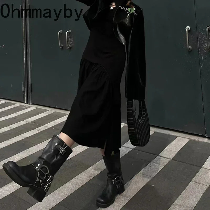 Winter platform denim boots womens shoes fashionable and smooth heel Bota womens retro modern boots 240914