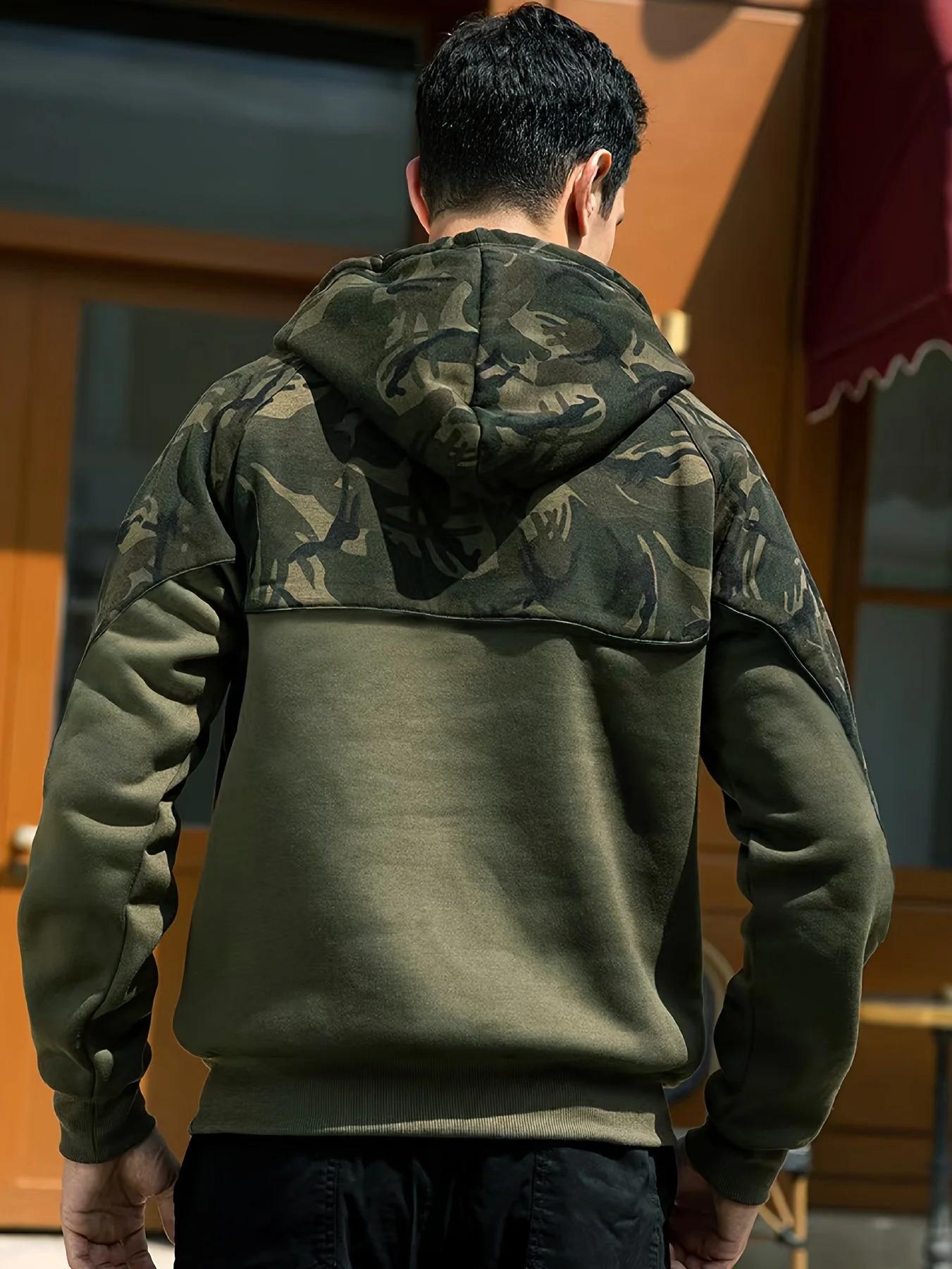 Camouflage Hoodie Cool Hoodies For Men Mens Casual Color Block n Hooded Sweatshirt With Kangaroo Pocket Streetwear W 240910