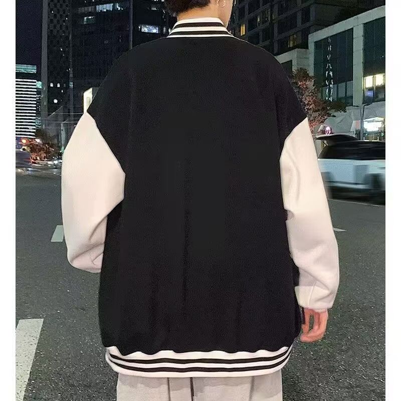 American retro baseball uniform jacket for men and women in spring and autumn 2024 new students loose Joker casual jacket top.