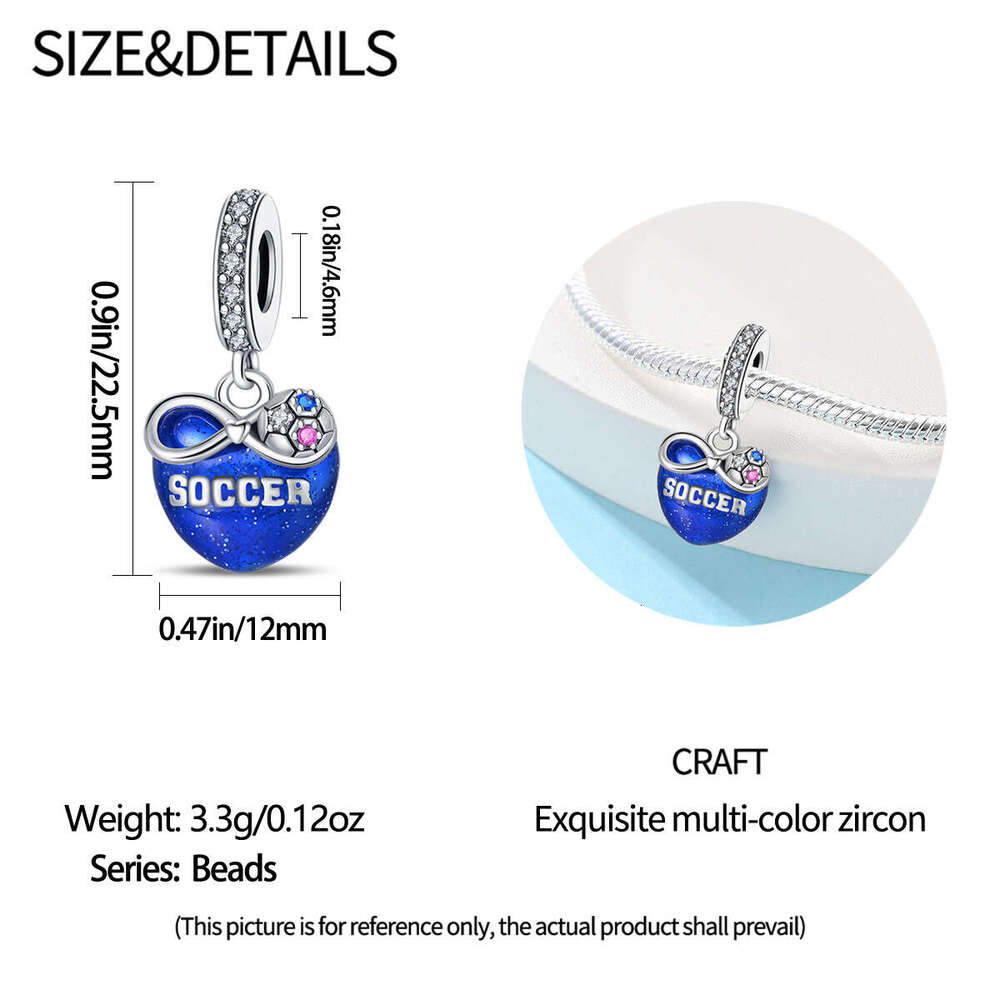 New 925 Sterling Silver Charm Football hobby Pendant Fit Charms Silver 925 Original Bracelet DIY Jewelry Making For women Gifts