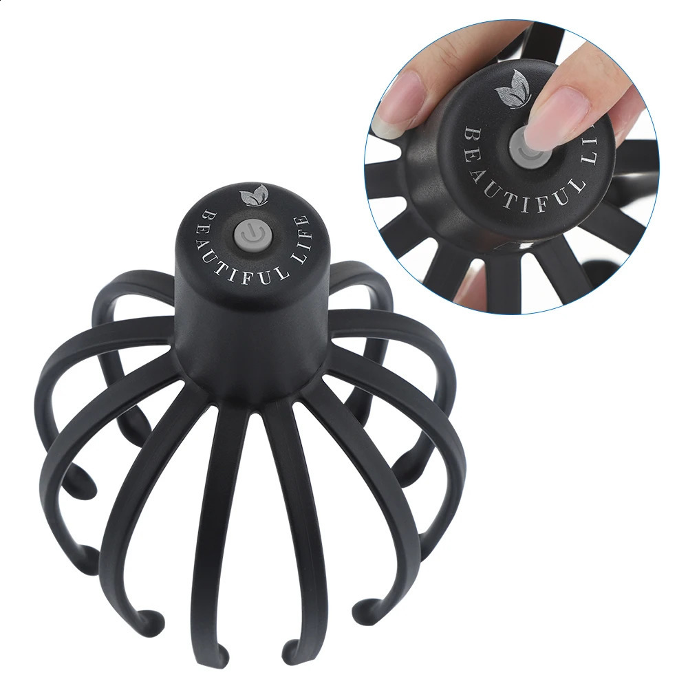 Electric Head Massager with Three Gears 12 TPE Massage Claws Device USB Rechargeable 240911