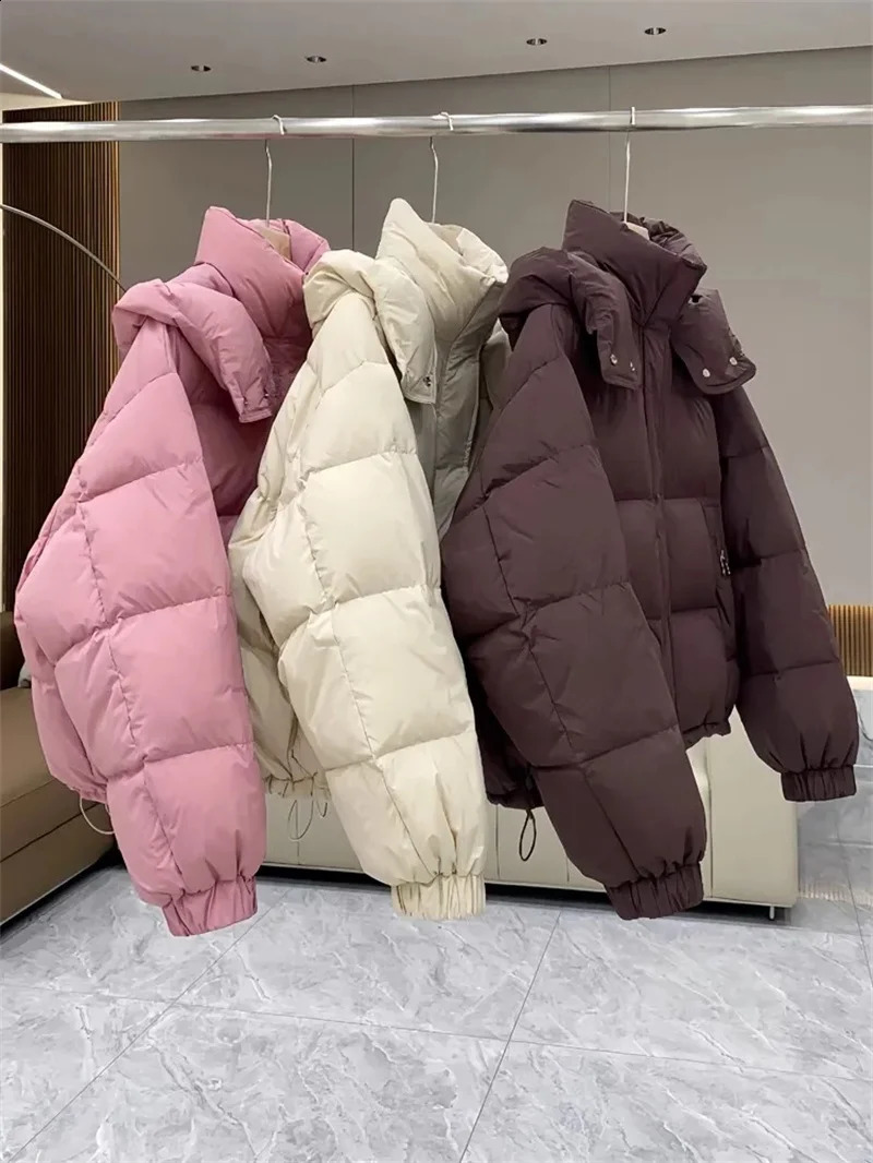 Women Parkas 2024 Korean Winter Jacket Casual Loose Down Coat Oversize Hooded Warm Soft Cotton Puffer Snow Wear Jackets 240914