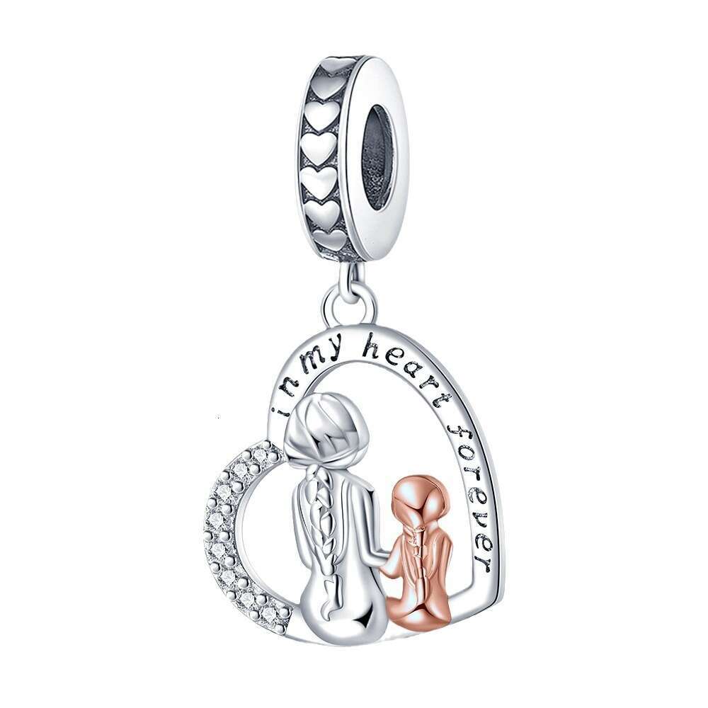 New 925 Sterling Silver Charm Mother's Day Happy Family Beads Fit Charms Silver 925 Original Bracelet DIY Jewelry Making For women Gifts