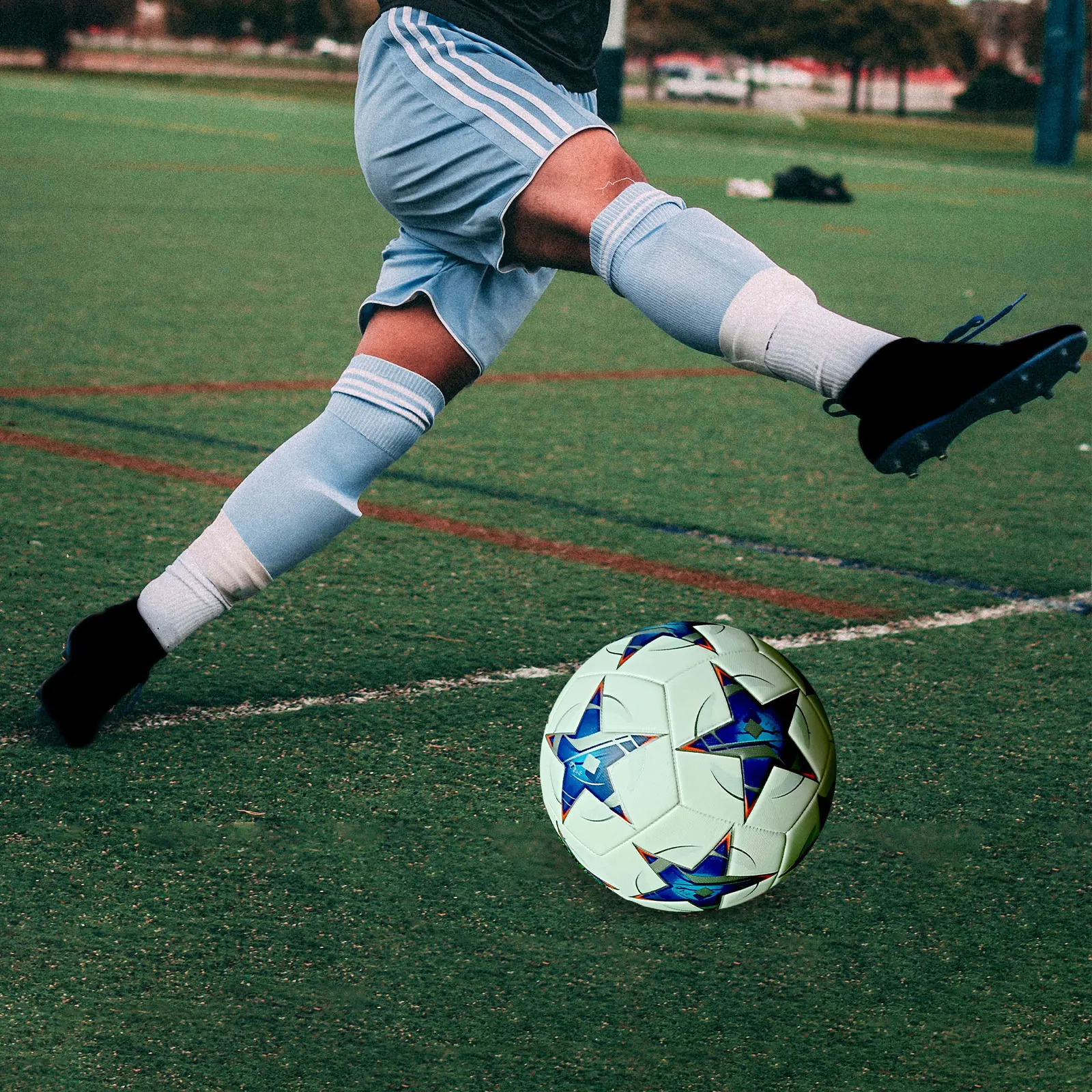 Soccer Ball Size 5 Creative Patterns Portable Durable PU Leather Official Match Ball Football for Club Game Competition Practice 240914