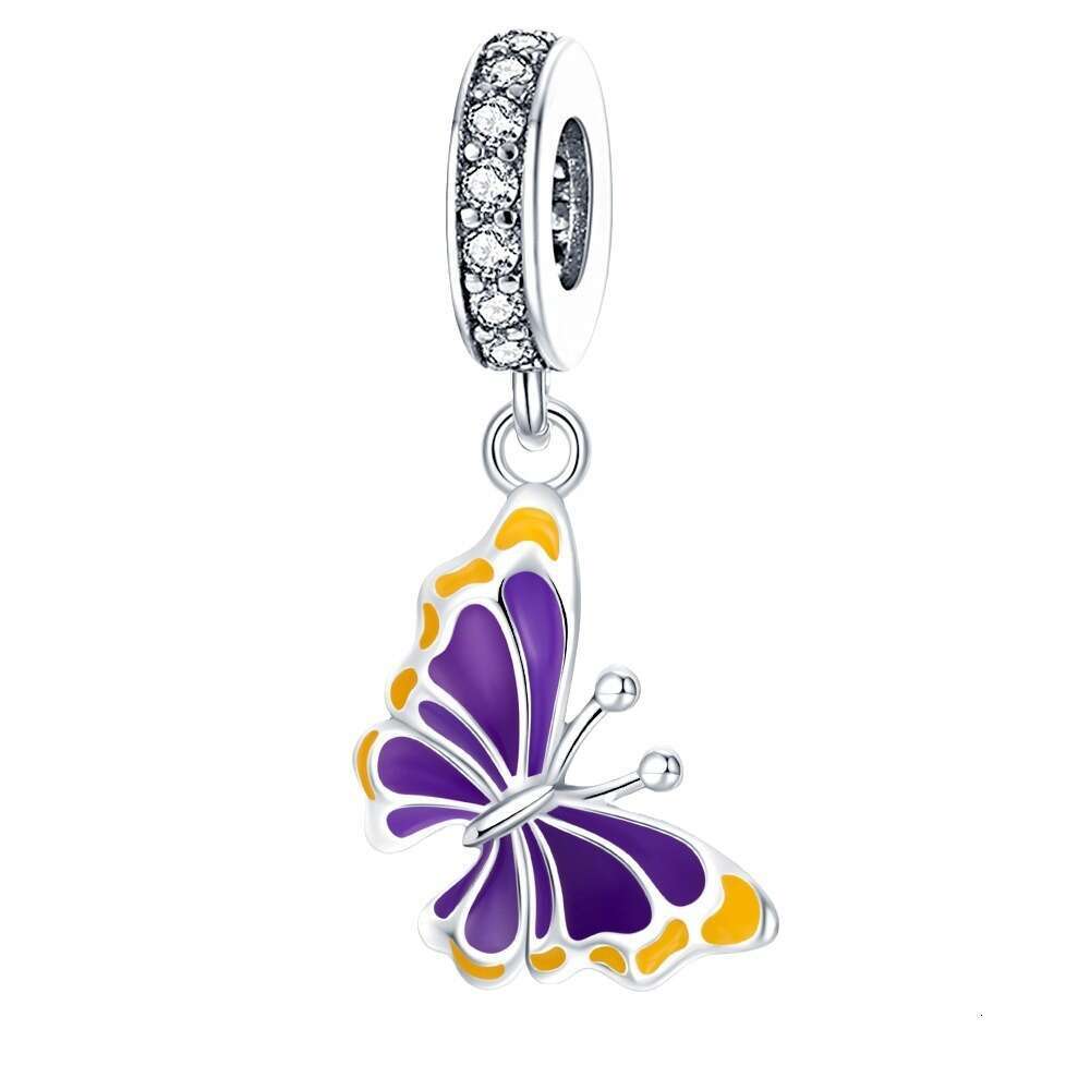 New 925 Sterling Silver Charm Colorful Butterfly Pendant Fit Charms Silver 925 Original Bracelet DIY Jewelry Making For women Gifts