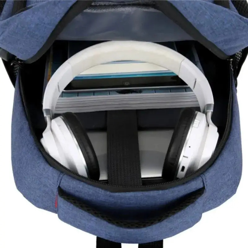 Classic Men Waterproof Backpack USB Charging Casual Travel Large Capacity Laptop School Bag y240914